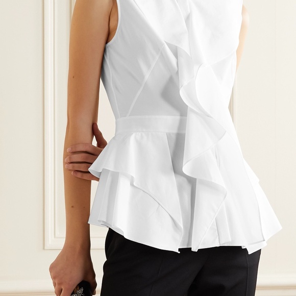Alexander McQueen Ruffled Peplum Top Size 10/ NWT - Picture 2 of 11